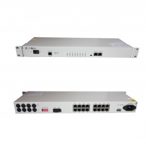 PCM-F16:16 ports voice FXO/FXS E&M RS232 ethernet E1 over fiber PCM multiplexer